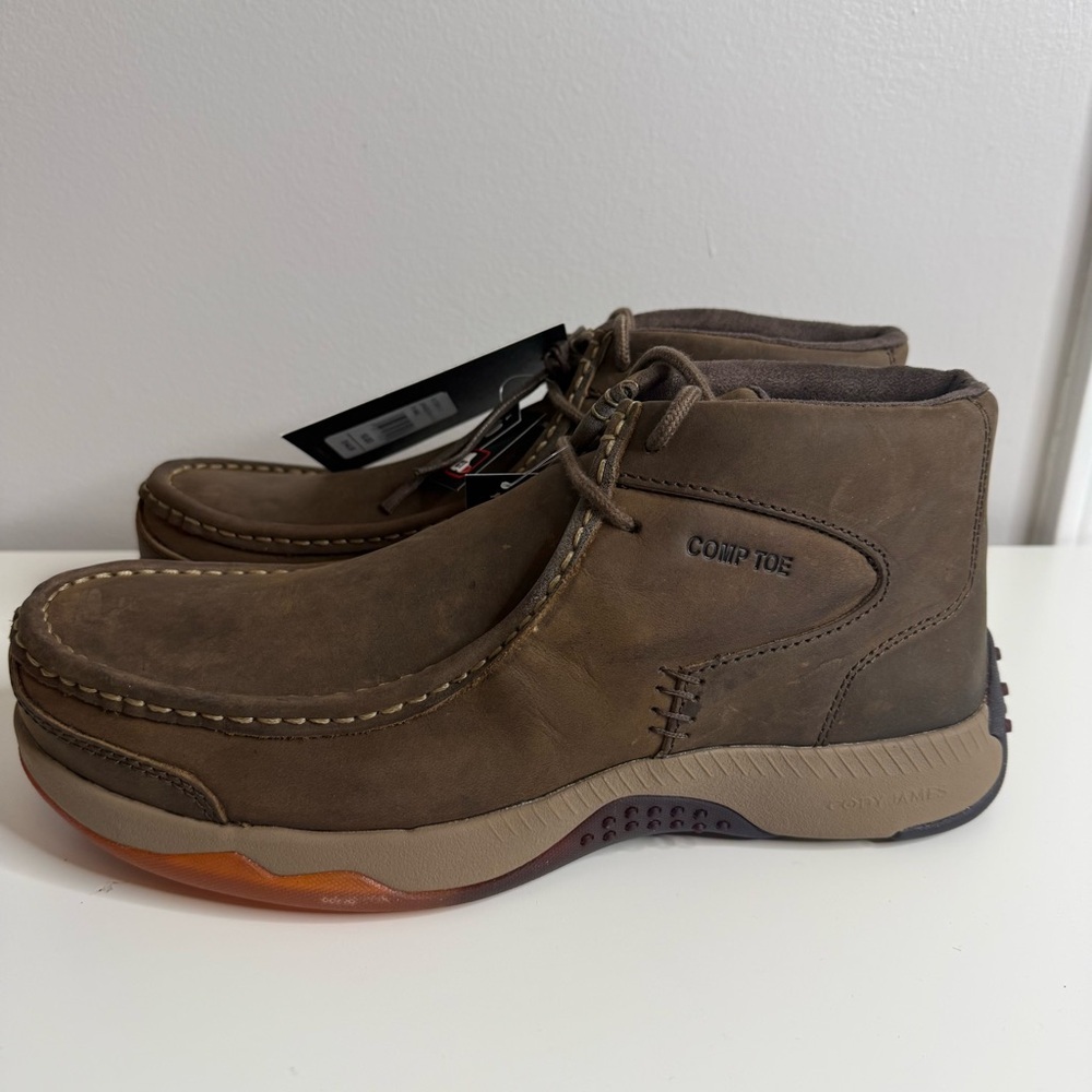 CODY JAMES MEN'S LOW CUT CASUAL DRIVER WORK SHOES - COMPOSITE TOE Brown US 10 - Picture 4 of 12